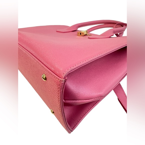 samantha thavasa pink saffiano leather 2 way tote - Picture 8 of 10